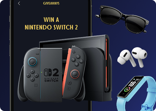 Giveaway prizes shown in the app
